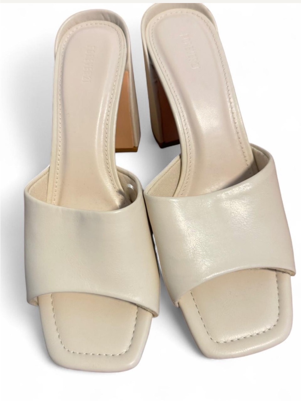 Elegant Cream Women's Block Heels